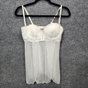 NEW Y2K Victoria's Secret Babydoll Bustier Size 36C‎ Cream Lace Fairy Coquette